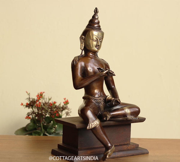 Brass Buddha Vajra Sattva Wooden Stand
