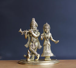 Brass Radha and Krishna 5.5''
