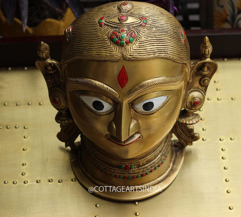 Brass Gauri Head/Mask 10"