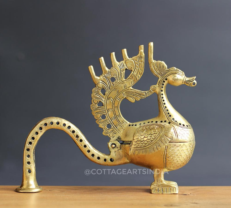 Brass Peacock DhoopDani