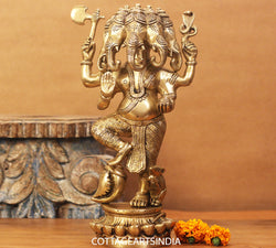 Brass Panchmukhi Ganesh 12":