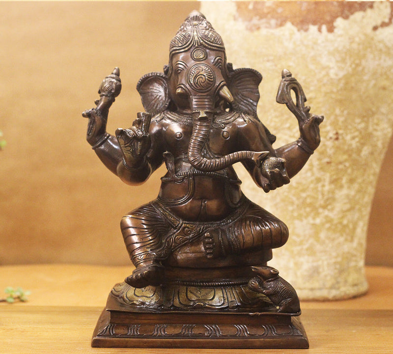 Brass Ganesha Bronze Finish