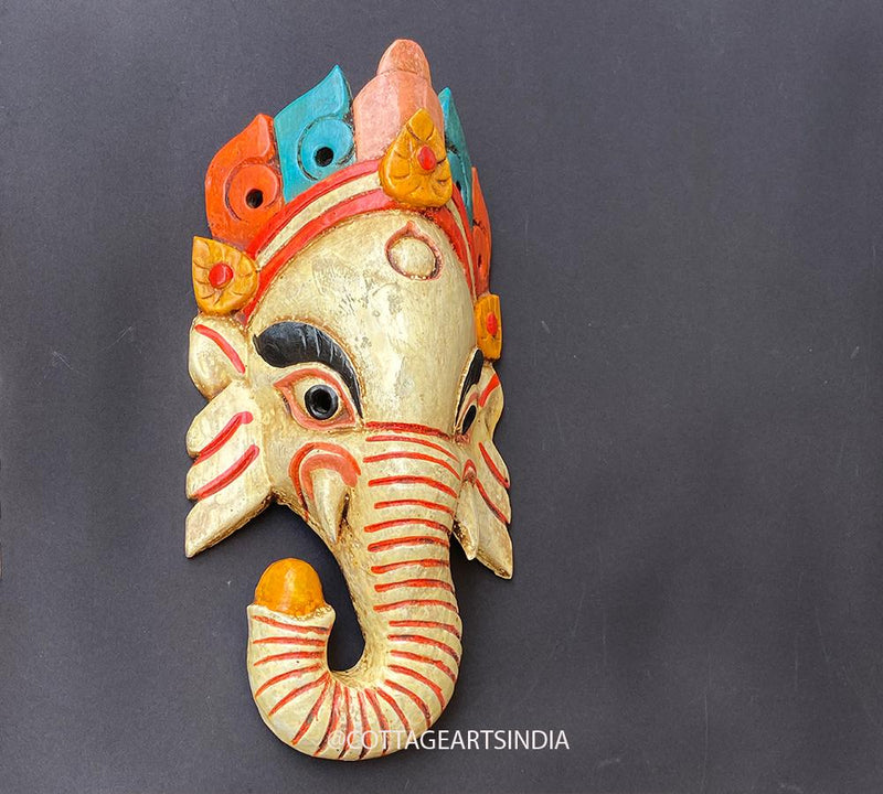 Wooden Ganesh Wall Mask 13 "