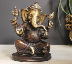 Brass Sitting Ganesha7''