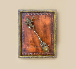 Wooden Wall Frame Brass Ganesh Pooja Spoon