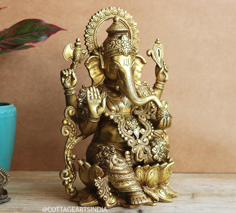 Brass Ganesha 13"