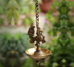 Brass Annapakshi Lamp 9"