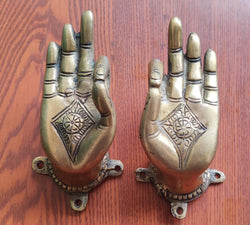 Brass Buddha Hand Door Handle