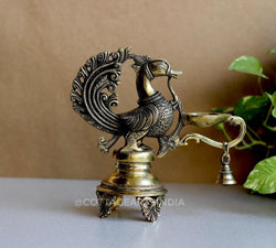 Brass Annapakshi Oil Lamp with Bell 8.5”