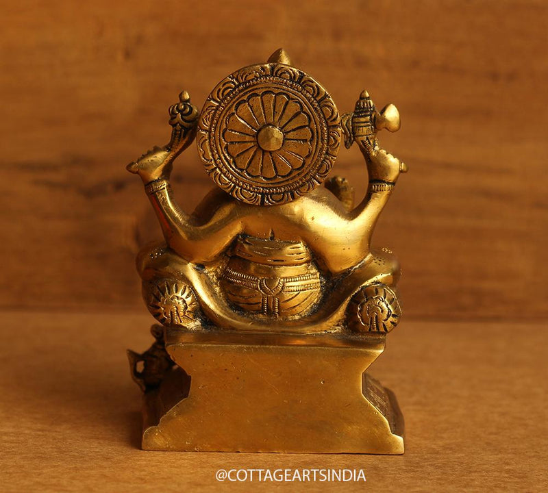 Brass Ganesh with Pillow