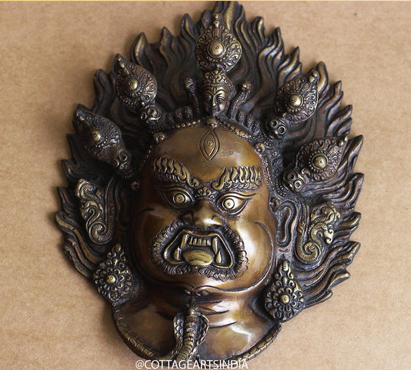 Brass Bhairava  Mask Wall Hanging