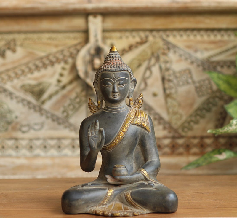Brass Buddha Rustic Gold Antique Finish