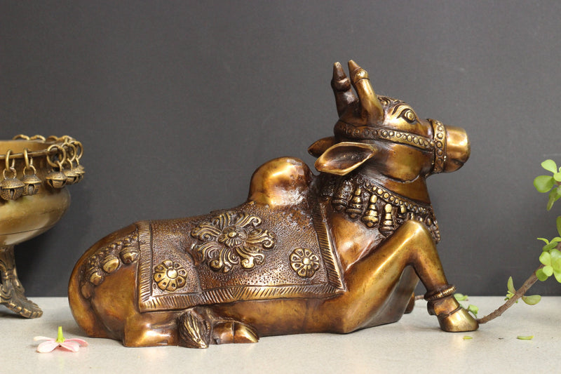 Brass Nandi Carving Work