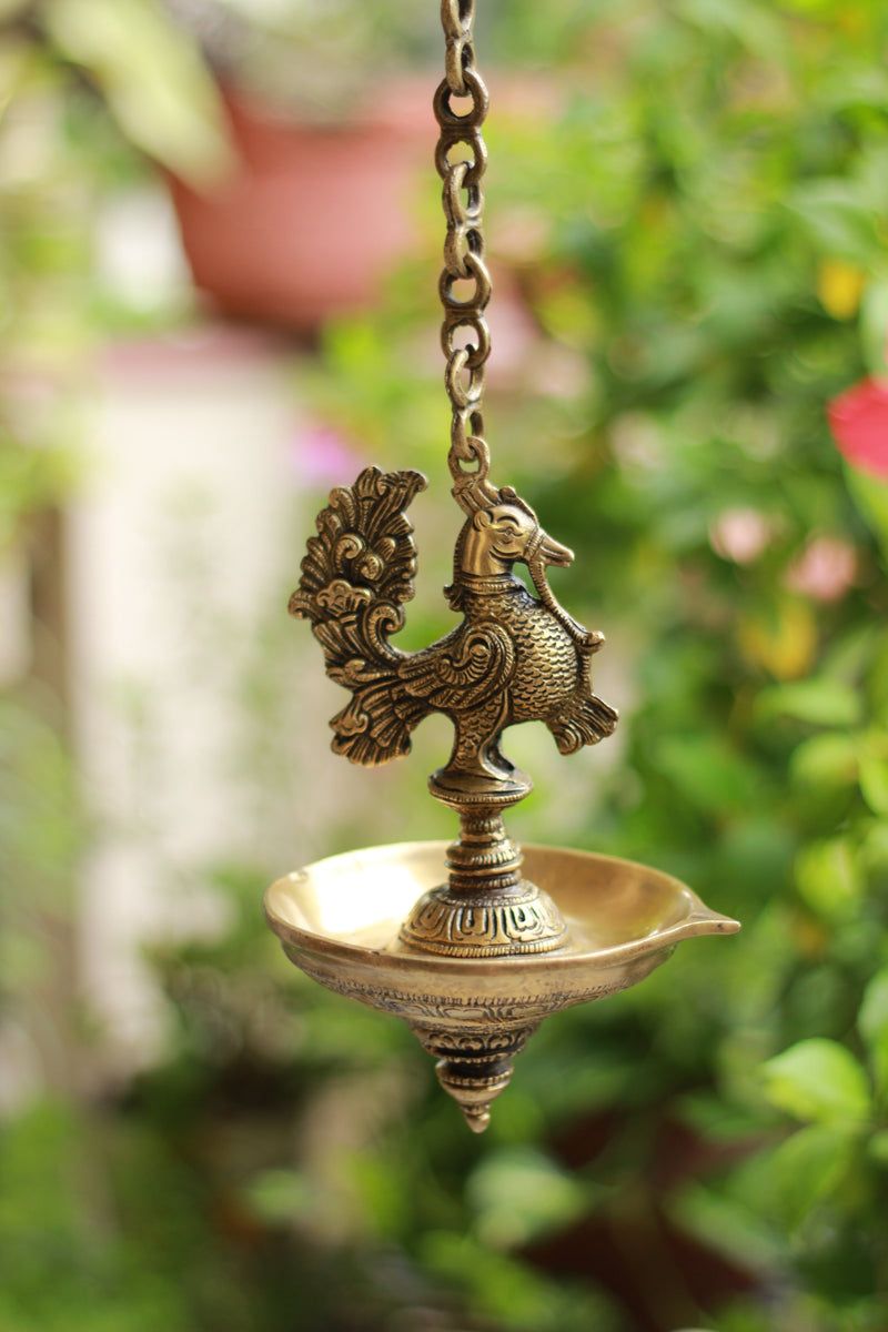 Brass Annapakshi Lamp 9"