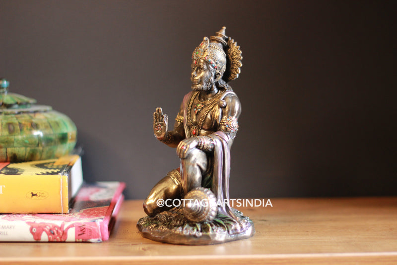 Bonded Resin Sitting Hanuman 7''