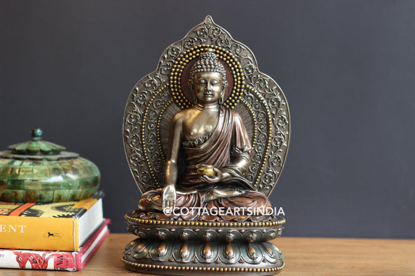 Bonded Resin Sitting Buddha 11''