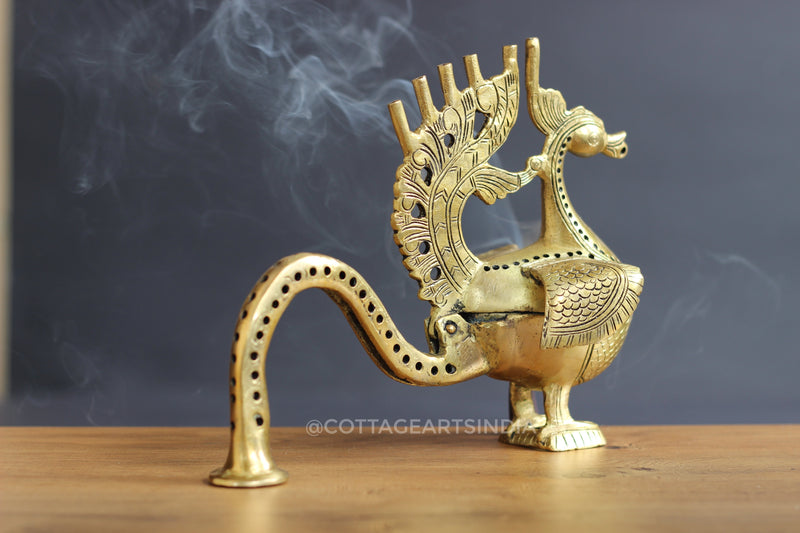 Brass Peacock DhoopDani