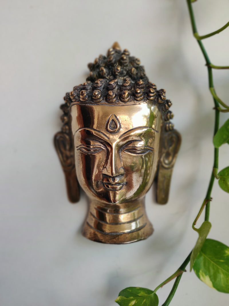 Hanging Brass Buddha Mask