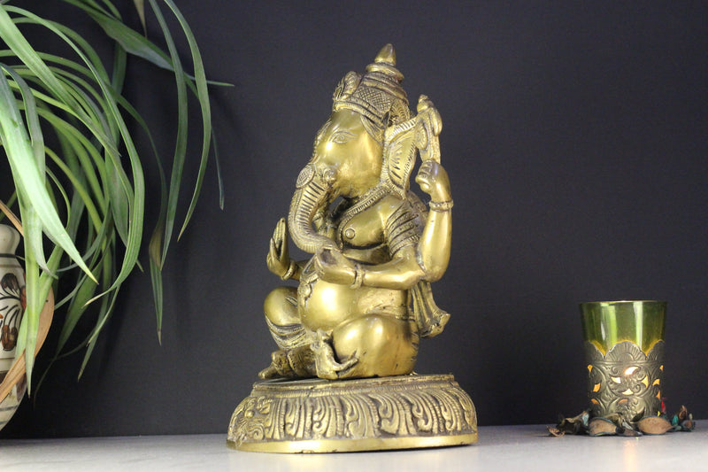 Ganesha Brass Statue 11''