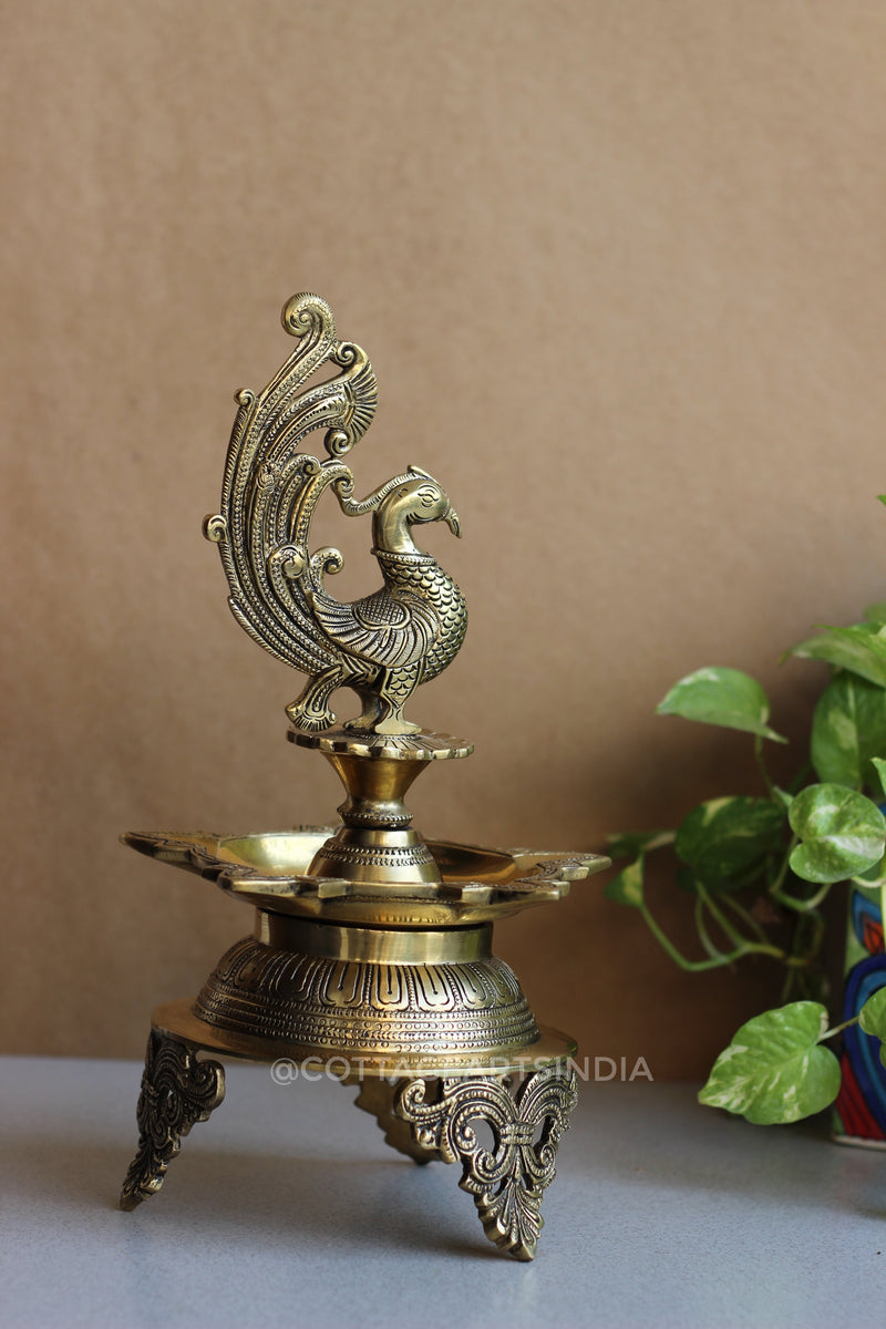 Brass Annapakshi Oil Lamp 14”