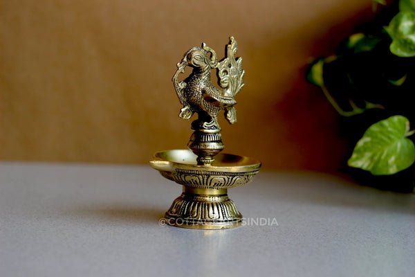 Brass Annapakshi Oil Diya 5.75”
