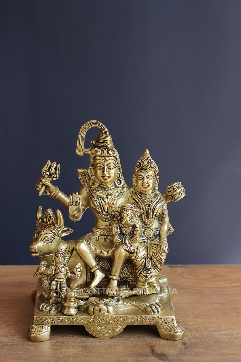 Brass Shiva family 9"