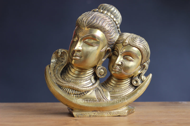 Brass Shiva Parvati Face
