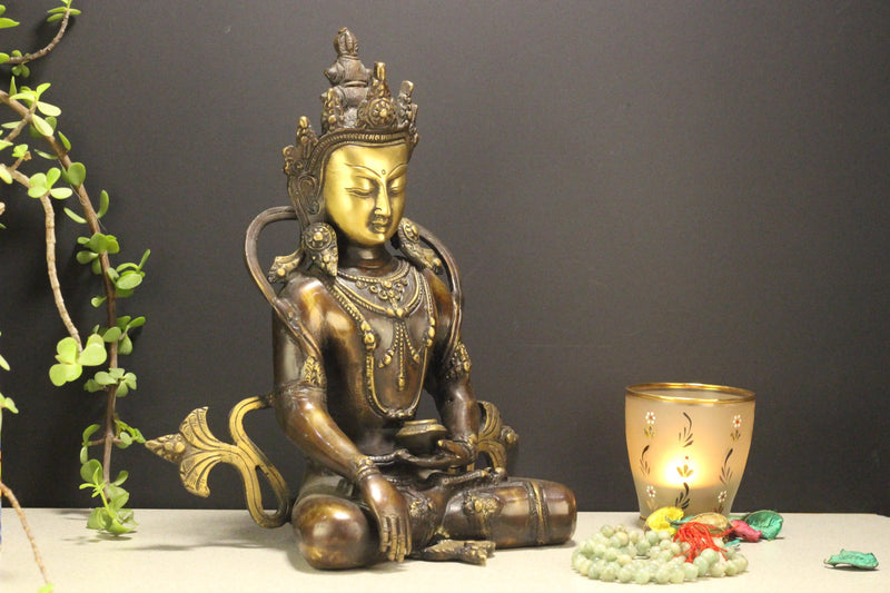 Brass Crwon Buddha 10''