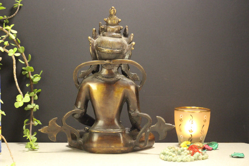 Brass Crwon Buddha 10''