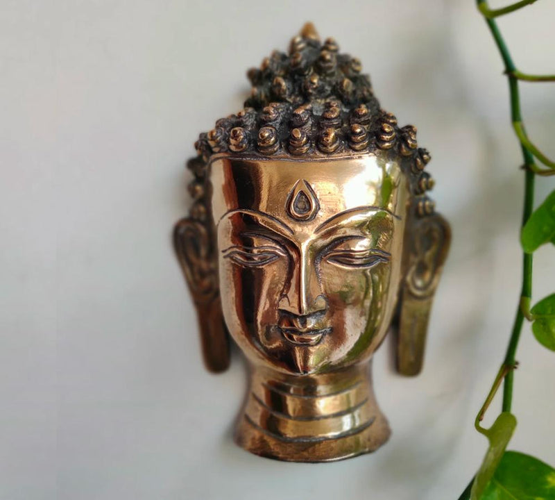Hanging Brass Buddha Mask