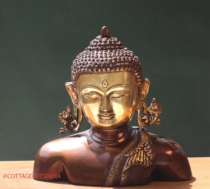 Brass Buddha Bust
