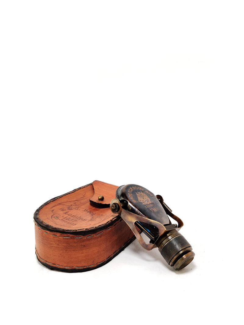 Nautical Brass Monocular With Leather Box