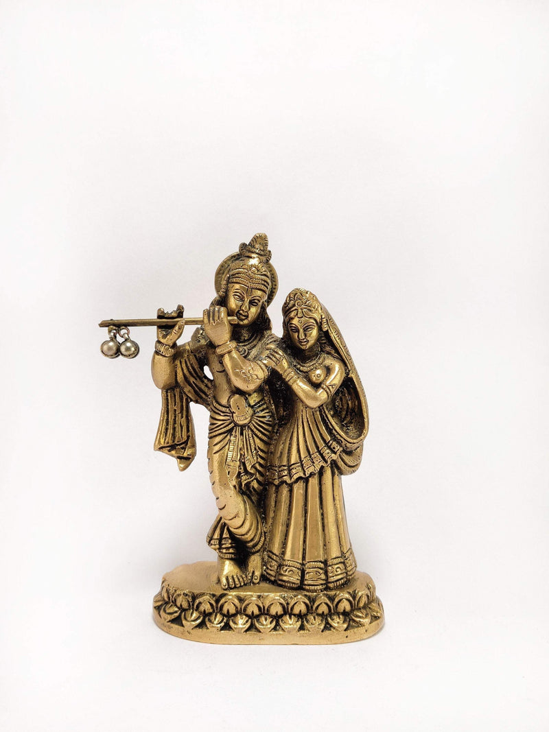 Brass Krishna Radha 6"